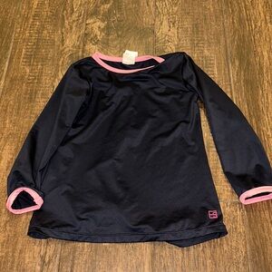 SET Active Girls Rashguard 3T Navy Pink Long Sleeve Swim Shirt UPF